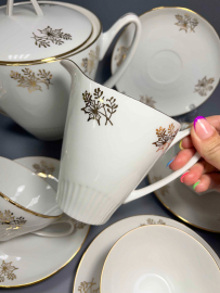 Сервиз чайный Epiag Чехословакия, клеймо после 1946г. Тонкий фарфор с позолотой. Винтаж.Цена за 14пр. Картинка 7